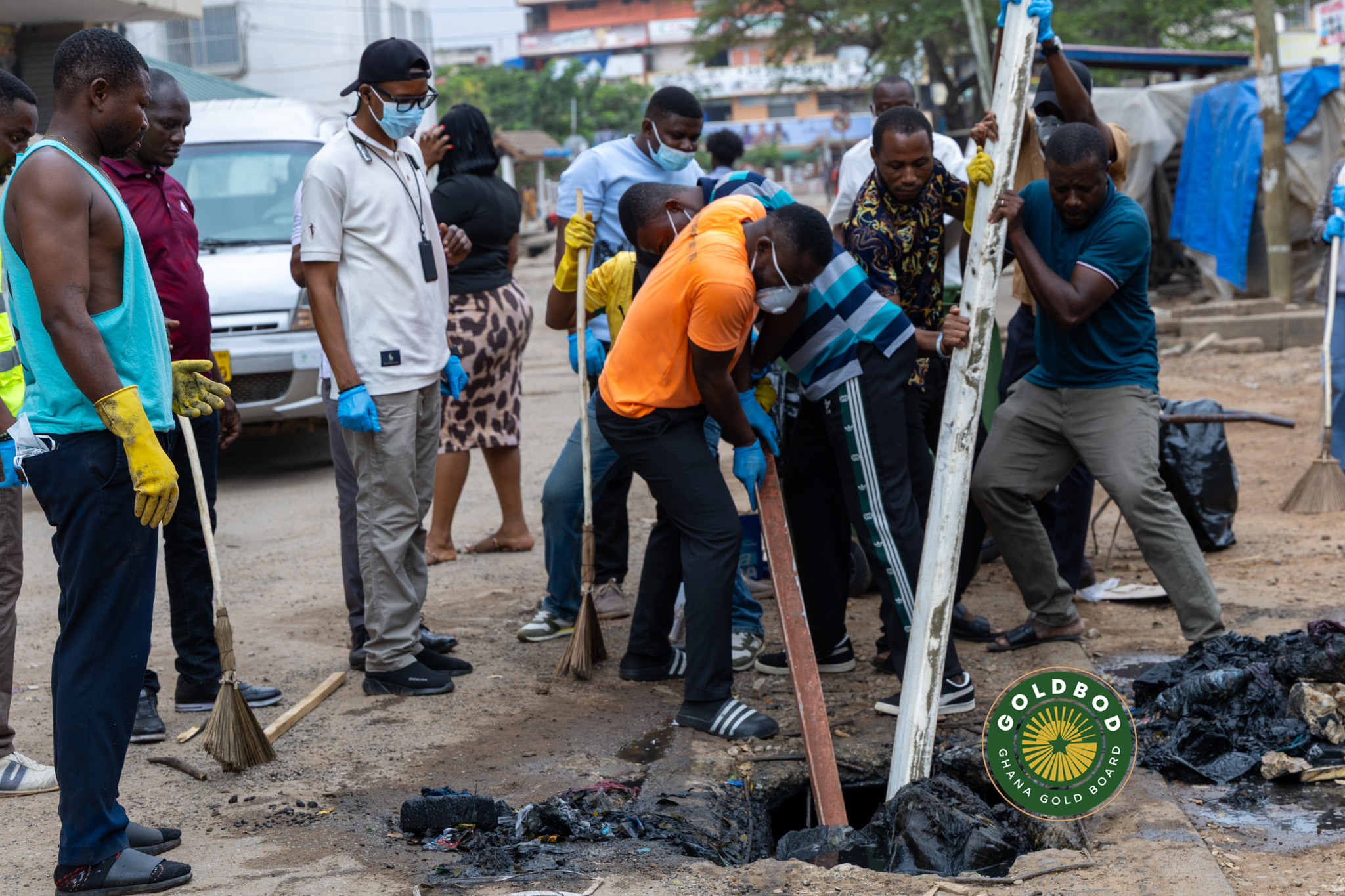GoldBod Joins National Sanitation Drive, Cleans Makola Environs